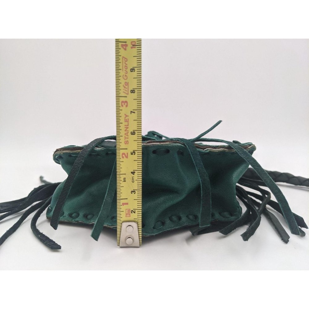 Handmade women's boho leather pouch festival bag - Picture 11 of 13